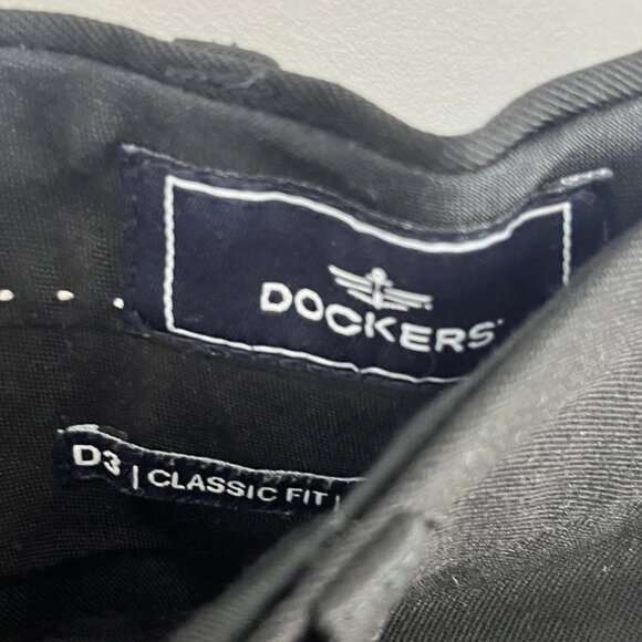 Dockers Chino Pants Size 32 Black Inseam 30in Rise 11in Slash Pockets Zip Button - Picture 5 of 9